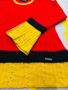 Unique Red &amp; Yellow Knit Sweater