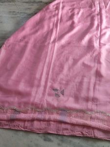 Elegant Pink Embellished Saree