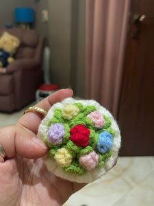 Crocheted Cupcake Keychain