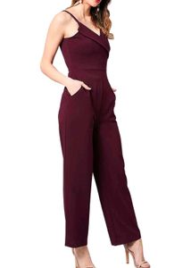 Stylish Burgundy Jumpsuit size L