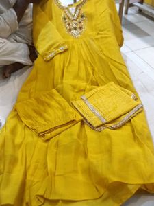 Vibrant Yellow Embroidered Kurta Set