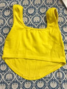 Bright Yellow Fitted Tank Top