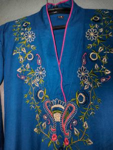 Embroidered Blue Kurta