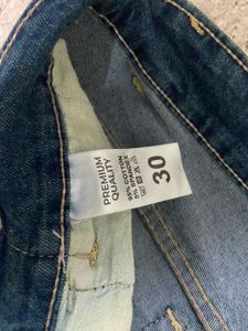 Washed Blue green Denim Jeans