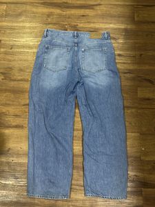 Wide Leg Blue Denim Jeans