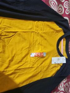 Yellow &amp; Navy Raglan Long Sleeve Top