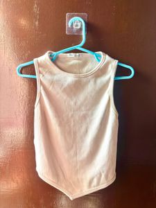 Sleeveless Beige Tank Top