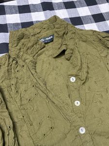 Max Olive Embroidered Top