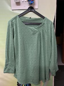 Elegant Mint Green Textured Top