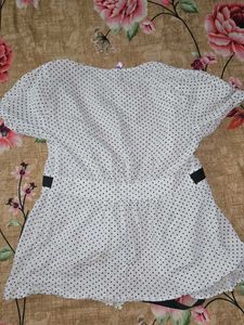 polka dot wrap top