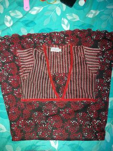BIBA Red Floral Print Kurta