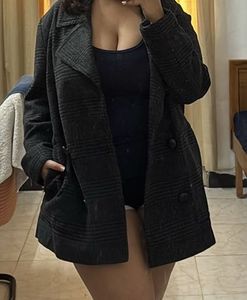 Classic Plaid Wool Blend Coat