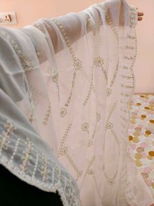 Moon White Color Georgette Sequence Kurta Set