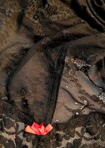 Black Lace Babydoll with Red Bows