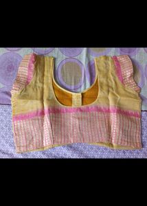 Elegant Yellow Saree with Pink Border