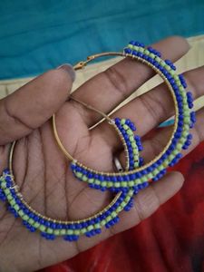 Handmade Beaded Hoop Earrings