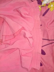 Women's Baby Pink Bell Sleeve Crop Top with Floral
