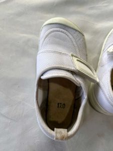 Miki House White Velcro Shoes
