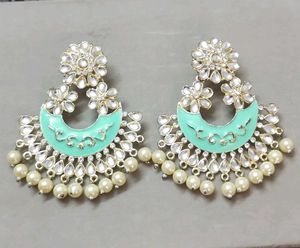 Beautiful Mint Green Chandbali Earrings