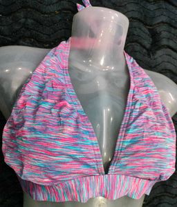 Striped Halter Bikini Top 🤎