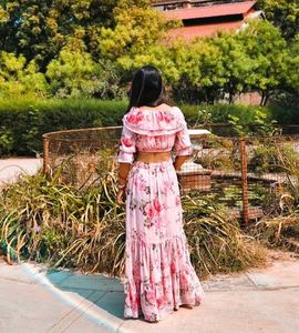 Floral Crop Top &amp; Skirt Set
