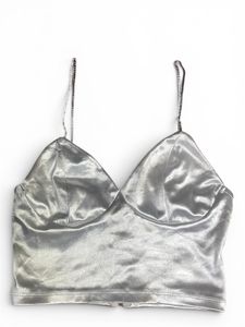 AMISU Corset Top with Rhinestone Straps