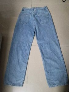 wide leg light blue jeans