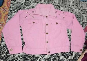 Stylish Pink Denim Jacket
