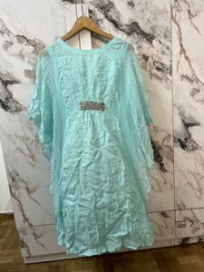 Stunning Teal Embellished Kaftan Gown