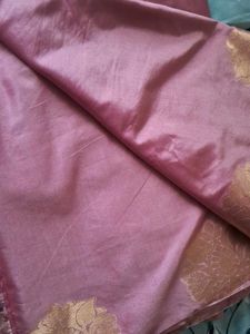 Soft Silk Beautiful Pink Saree with Golden Border