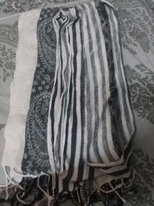 Stylish Scarf with Paisley &amp; Stripes