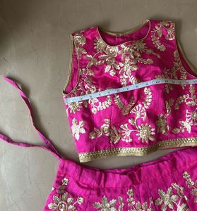 Elegant Pink Embroidered Lehenga Choli Set