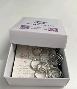 Silver Medium Size 12 Rings For Girls