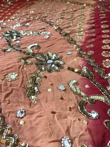 heavy sari with 2 half sleev stiched blouse