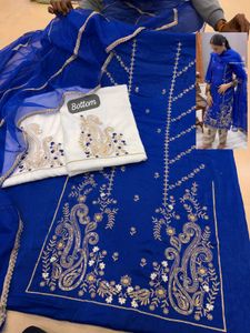 Royal Blue Embroidered Salwar Kameez