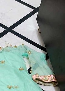 Elegant Mint Green Kurta Set with Pink Palazzo