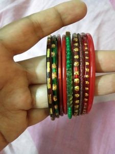 Multicolored Glass Bangles Set 2