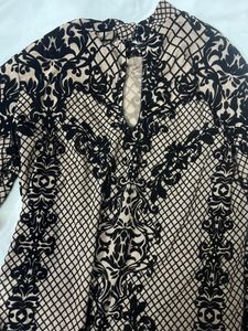 Elegant Black &amp; Beige Damask Top