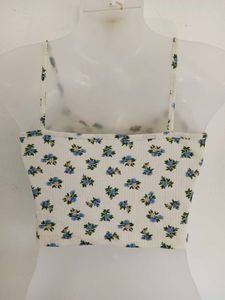 Floral Lace Trim Cami Top