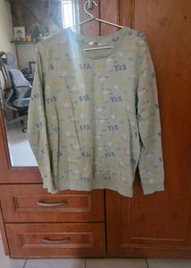 Playful "Good Mood" Sage Green Graphic Sweatshirt