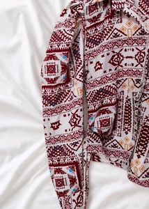 Boho Print Button-Up Shirt