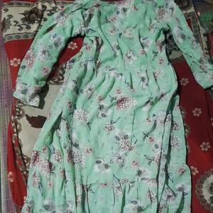 Elegant Floral Print Ethnic Gown