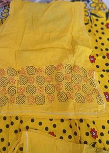 Yellow Printed Kurta Set