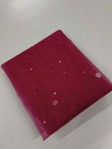 Pink Net fabric with Sequins 2.35 meter