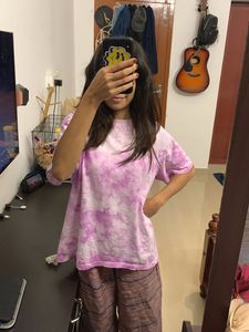 Tie-Dye T-Shirt and shimmery pant