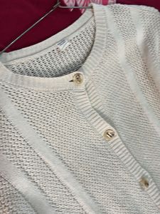Cozy Cream Knit Button-Up Cardigan