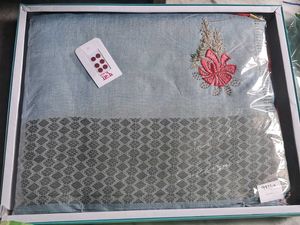 Beautiful silver greyEmbroidered Saree💃💃