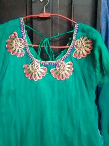 Teal Embellished Indian Dress