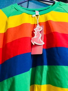 Rainbow Stripe Crewneck top