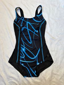 Retro Black &amp; Blue Swirl Swimsuit